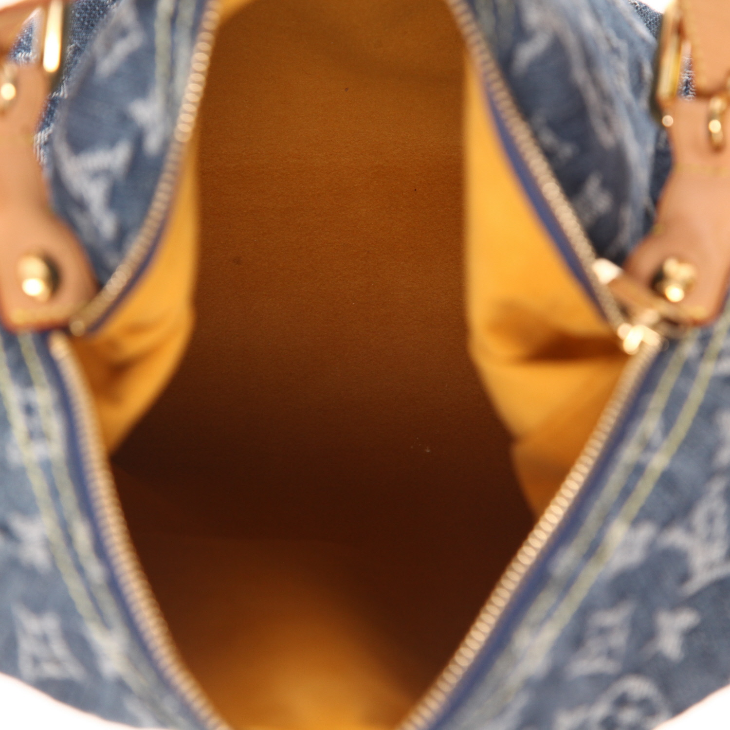 Louis Vuitton ‘Baggy’ handbag in blue monogrammed denim canvas and natural leather - Detail D3