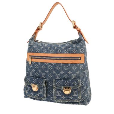 Sac à main Louis Vuitton  Baggy en toile denim monogrammée bleue et cuir naturel