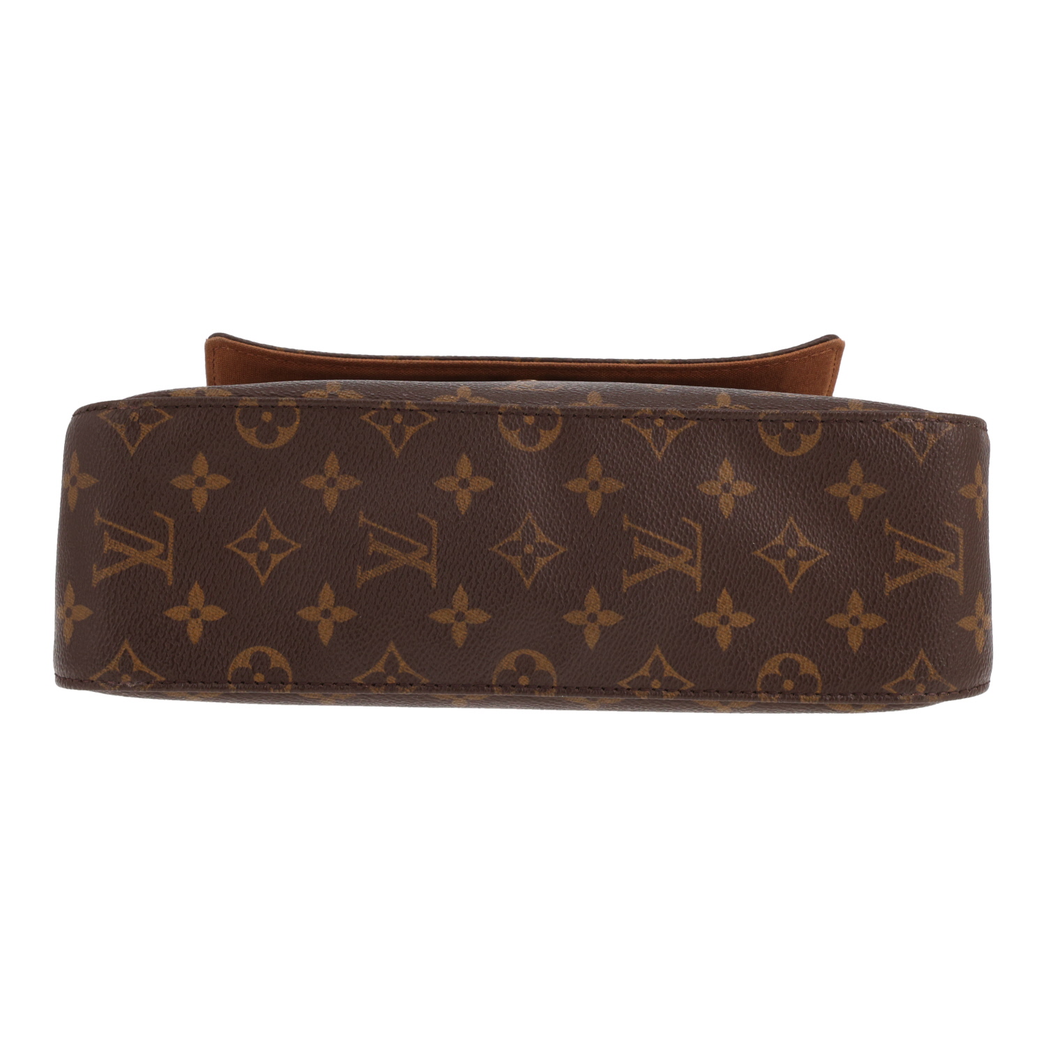 Borsa Louis Vuitton Looping in tela Monogram marrone e pelle naturale - Detail D1