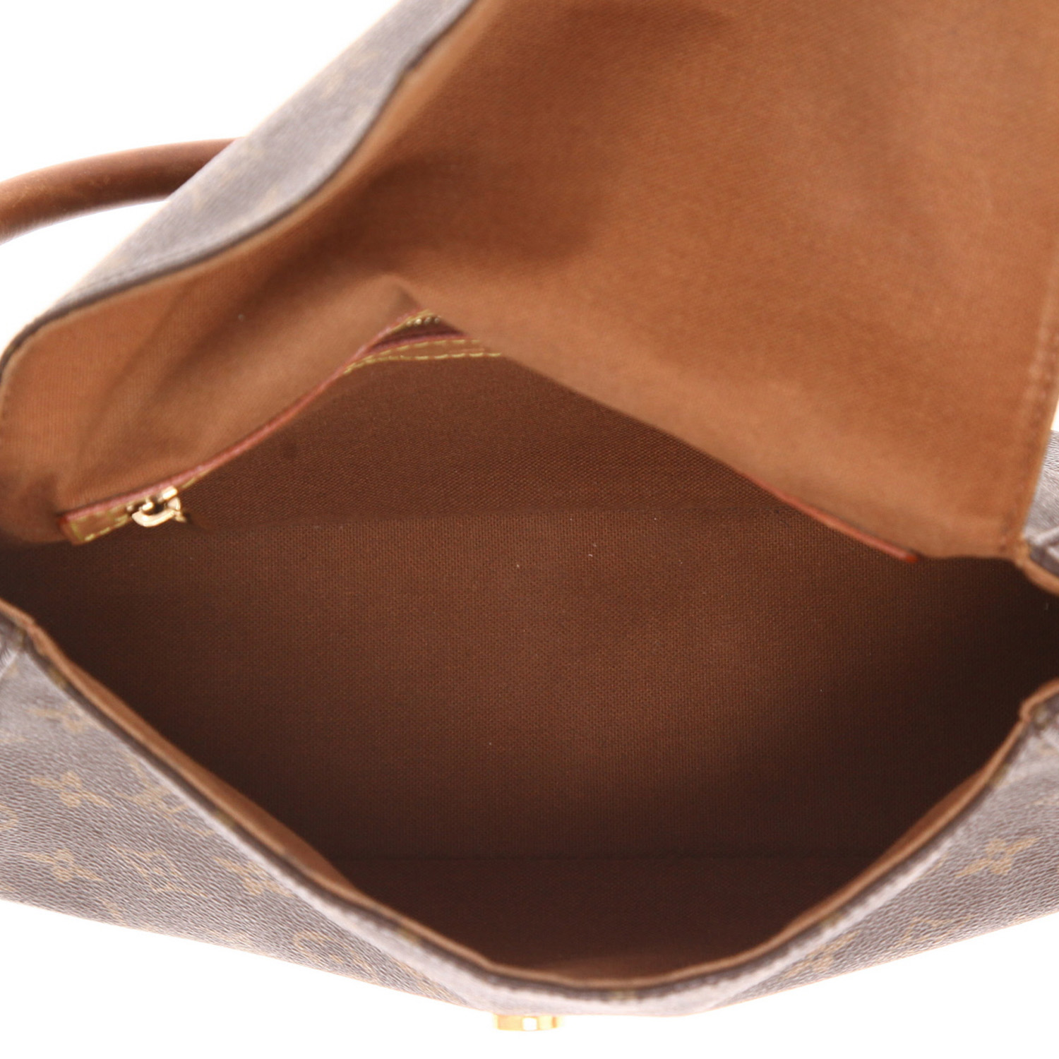 Sac à main Louis Vuitton  Looping en toile monogram marron et cuir naturel - Detail D3