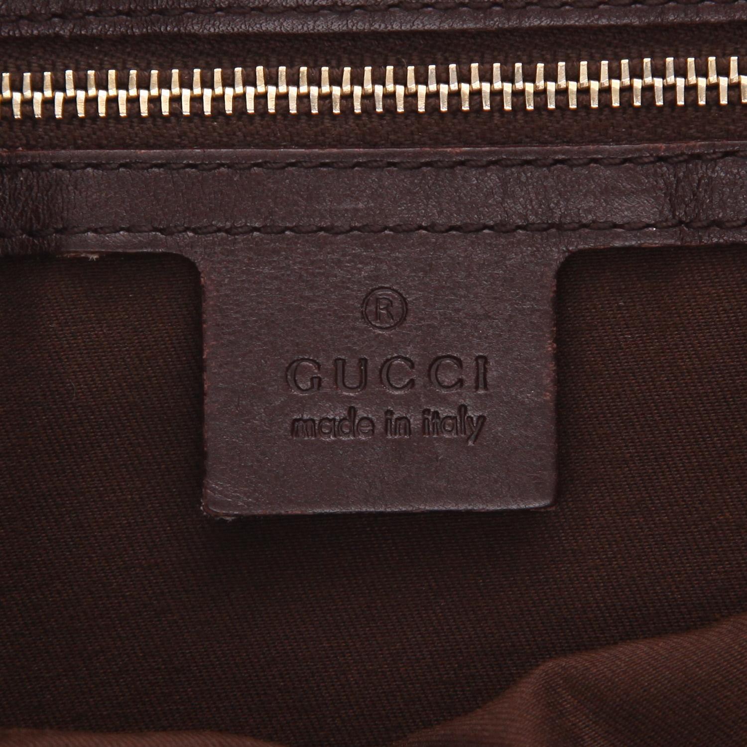 Gucci Jackie handbag in brown monogram leather - Detail D2