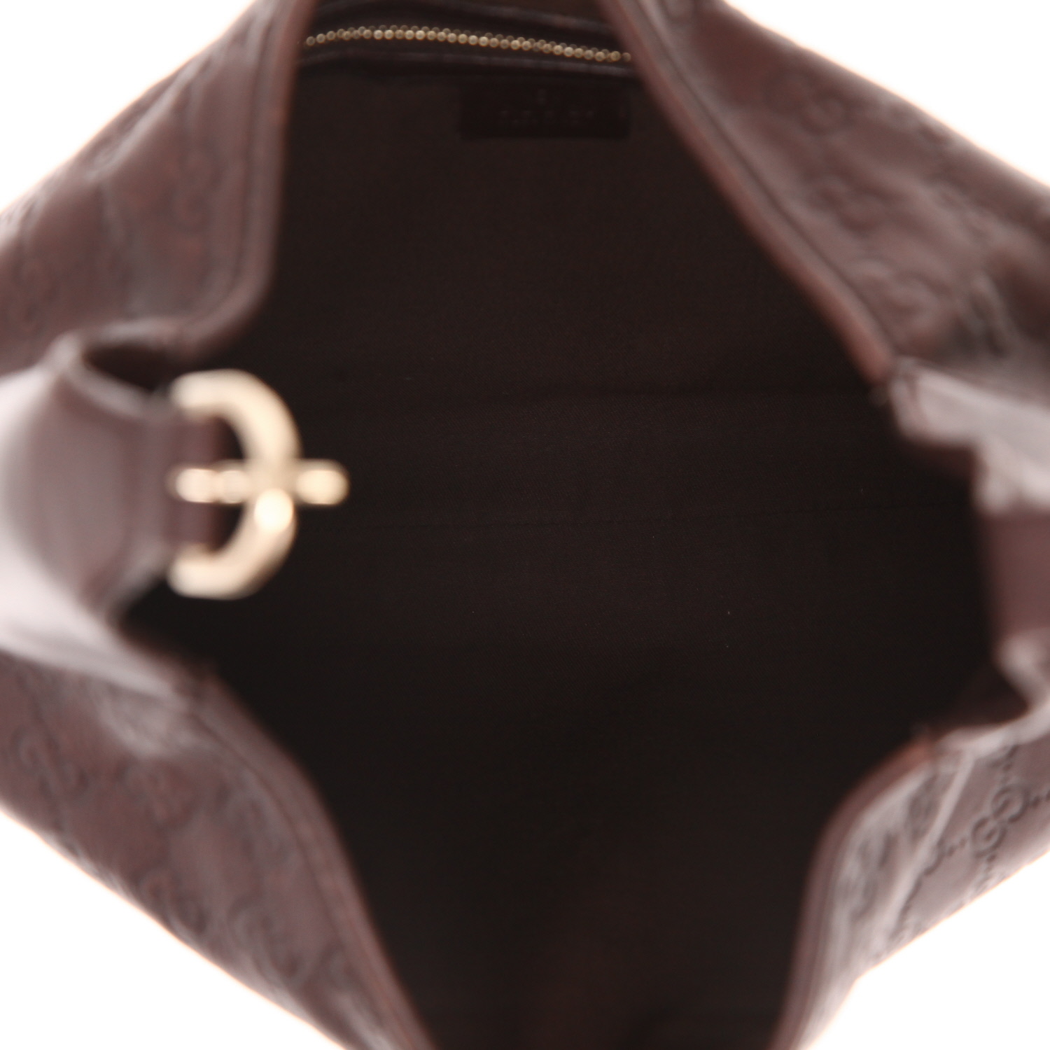 Borsa Gucci Jackie in pelle con monogramma marrone - Detail D3