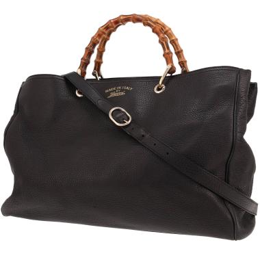Sac à main Gucci  Bamboo en cuir noir