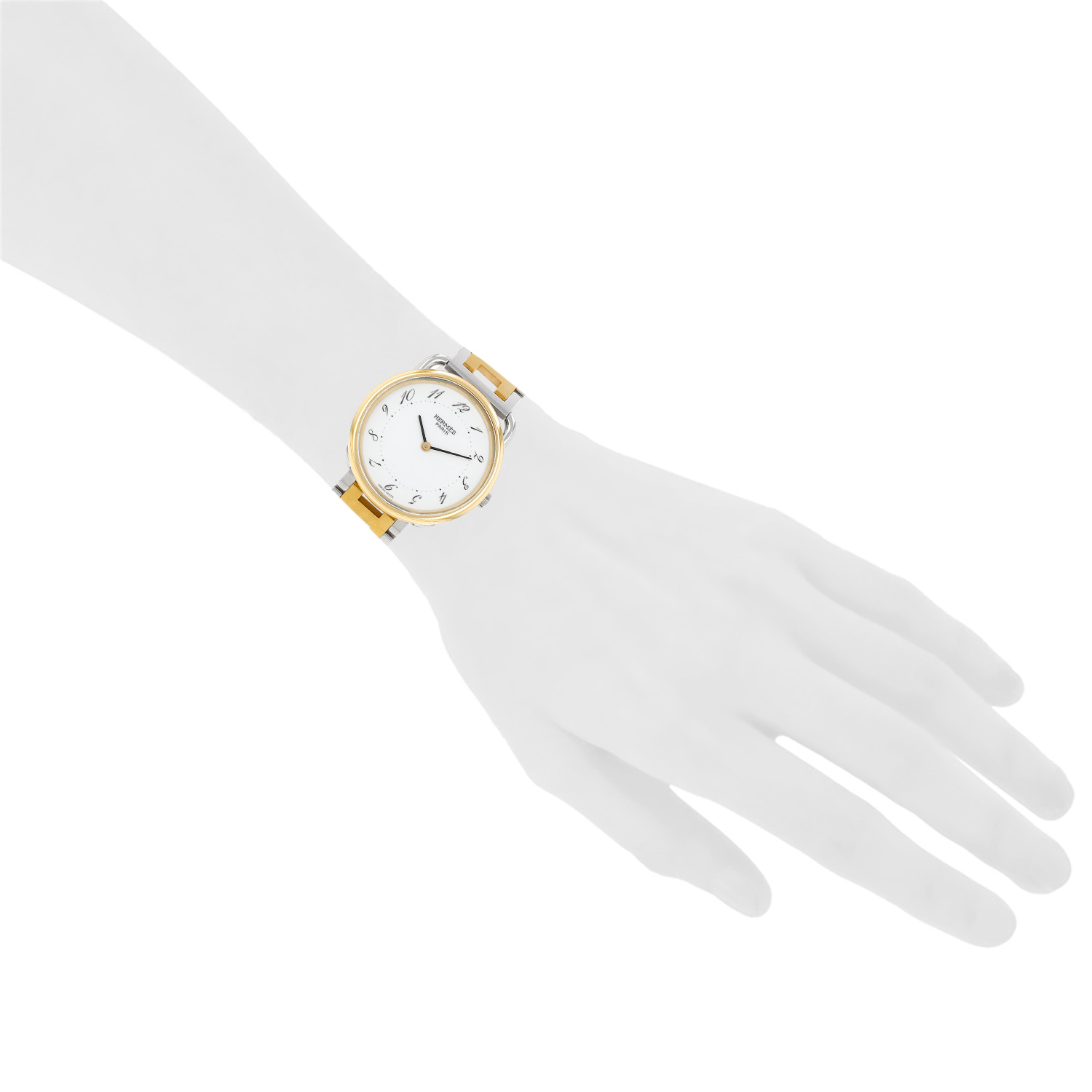 Hermès Clipper watch in gold and steel, circa 2000 - Detail D1