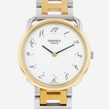 Montre Hermès Clipper en or et acier Vers 2000
