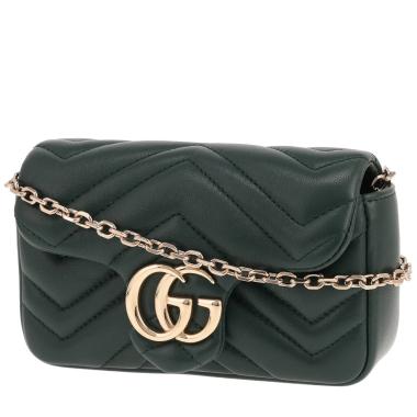 Gucci GG Marmont mini shoulder bag in green quilted leather