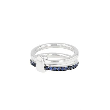 Anillo Pomellato «Pomellato Together» en oro blanco y zafiros