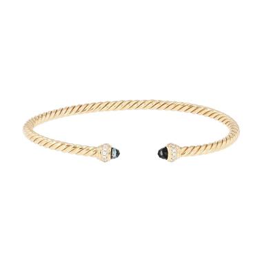 David Yurman Classic Cable bracelet in yellow gold, topaz and diamonds