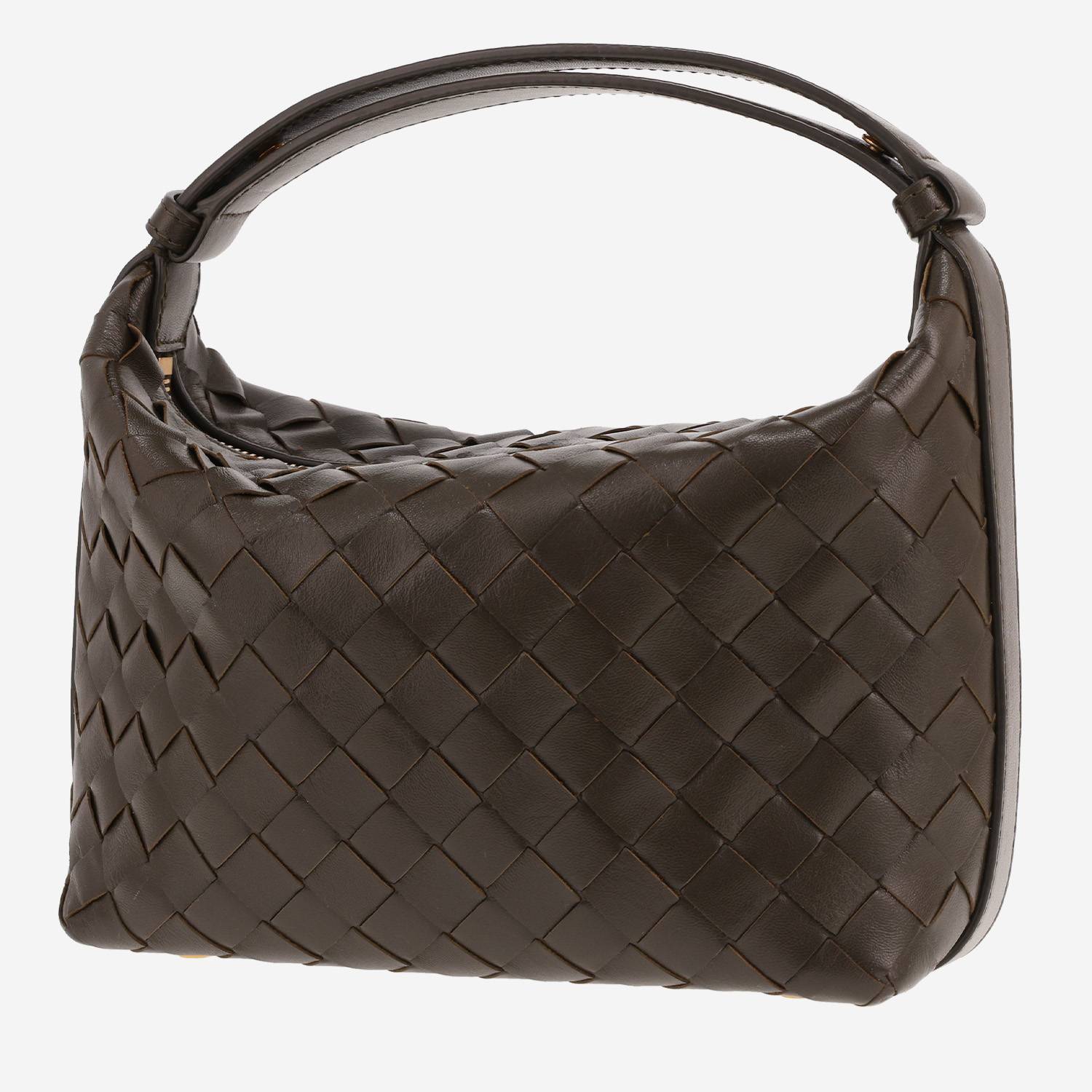 Bottega Veneta Wallace Mini handbag in khaki-green intrecciato leather