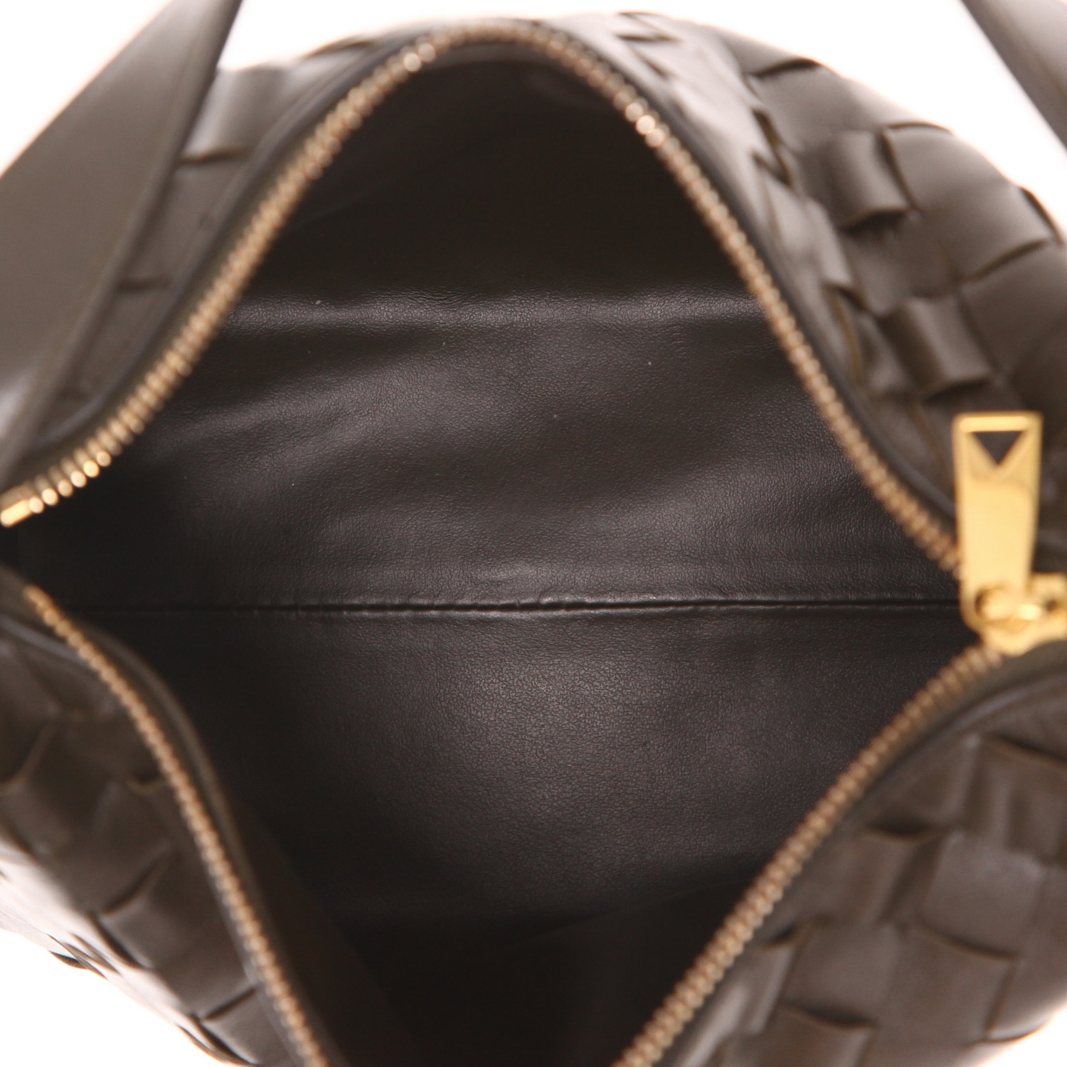 Borsa Bottega Veneta Wallace mini in pelle intrecciata verde-kaki - Detail D3