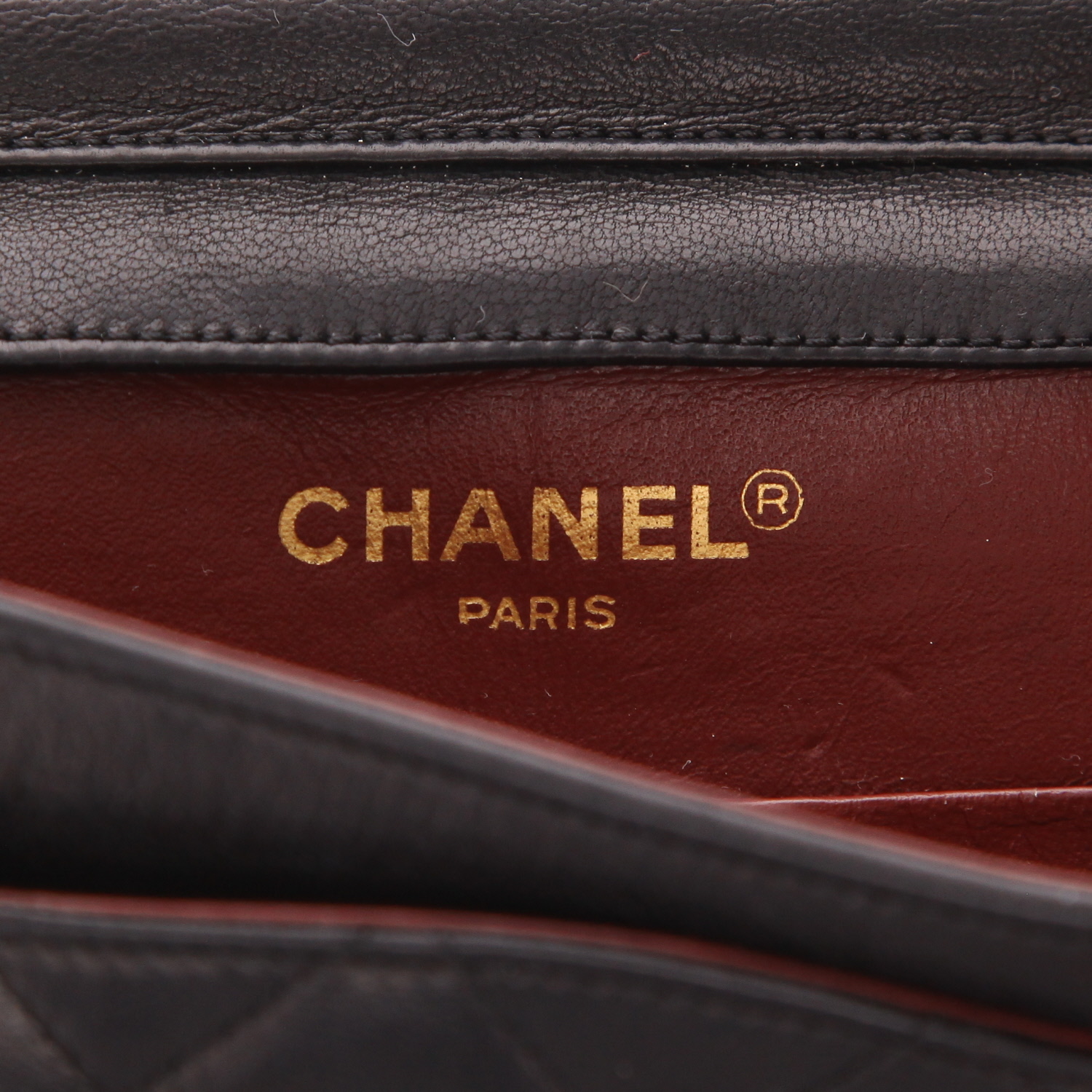 Borsa a tracolla Chanel vintage in pelle trapuntata nera - Detail D2