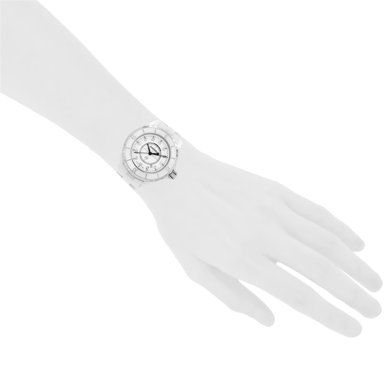 Orologio Chanel J12 in ceramica bianca e acciaio, intorno al 2000 - Detail D1