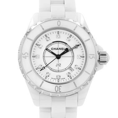 Montre Chanel J12 en céramique blanche et acier Vers 2000