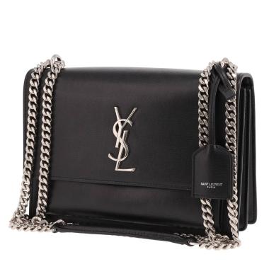 Sac à main Saint Laurent  Sunset en cuir noir