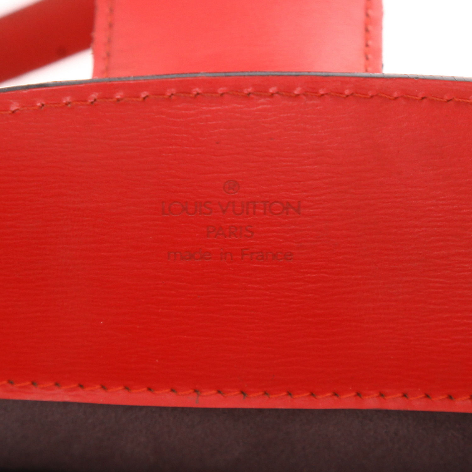 Borsa Louis Vuitton Cluny in pelle Épi rossa - Detail D2
