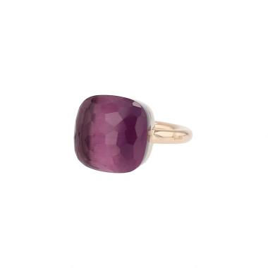 Pomellato Nudo Maxi ring in rose gold, white gold and amethyst