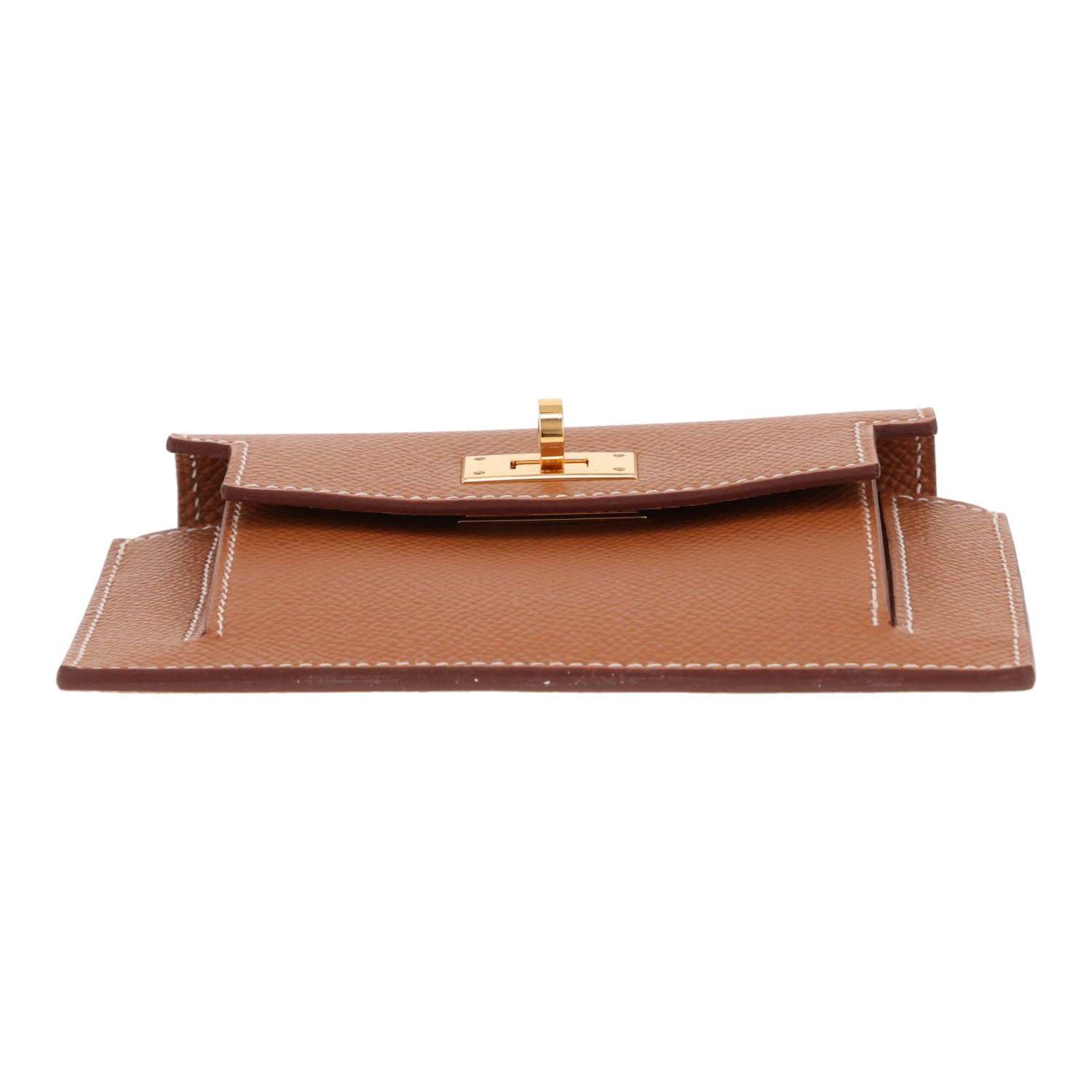 Hermès Pocket Compact wallet in gold Epsom leather - Detail D1