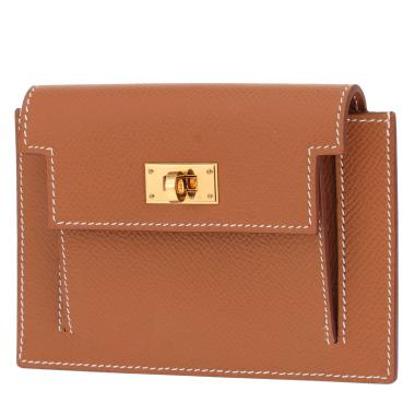 Hermès Pocket Compact wallet in gold Epsom leather