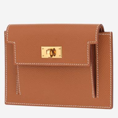 Porte-monnaie Hermès  Pocket Compact en cuir epsom gold