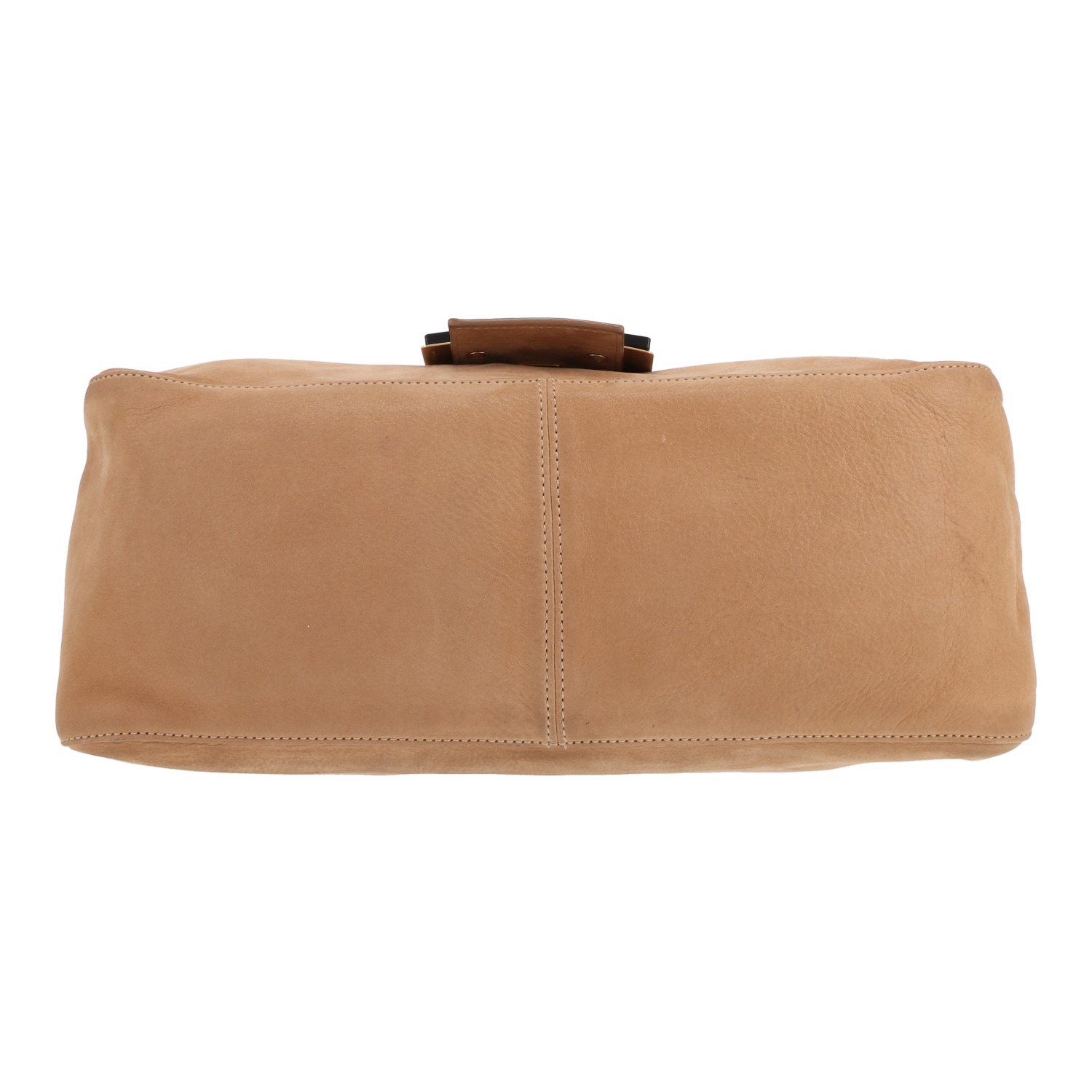 Sac à main Fendi  Mamma Baguette en cuir suédé beige - Detail D1