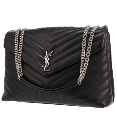 Borsa Saint Laurent Loulou, modello grande, in pelle trapuntata nera