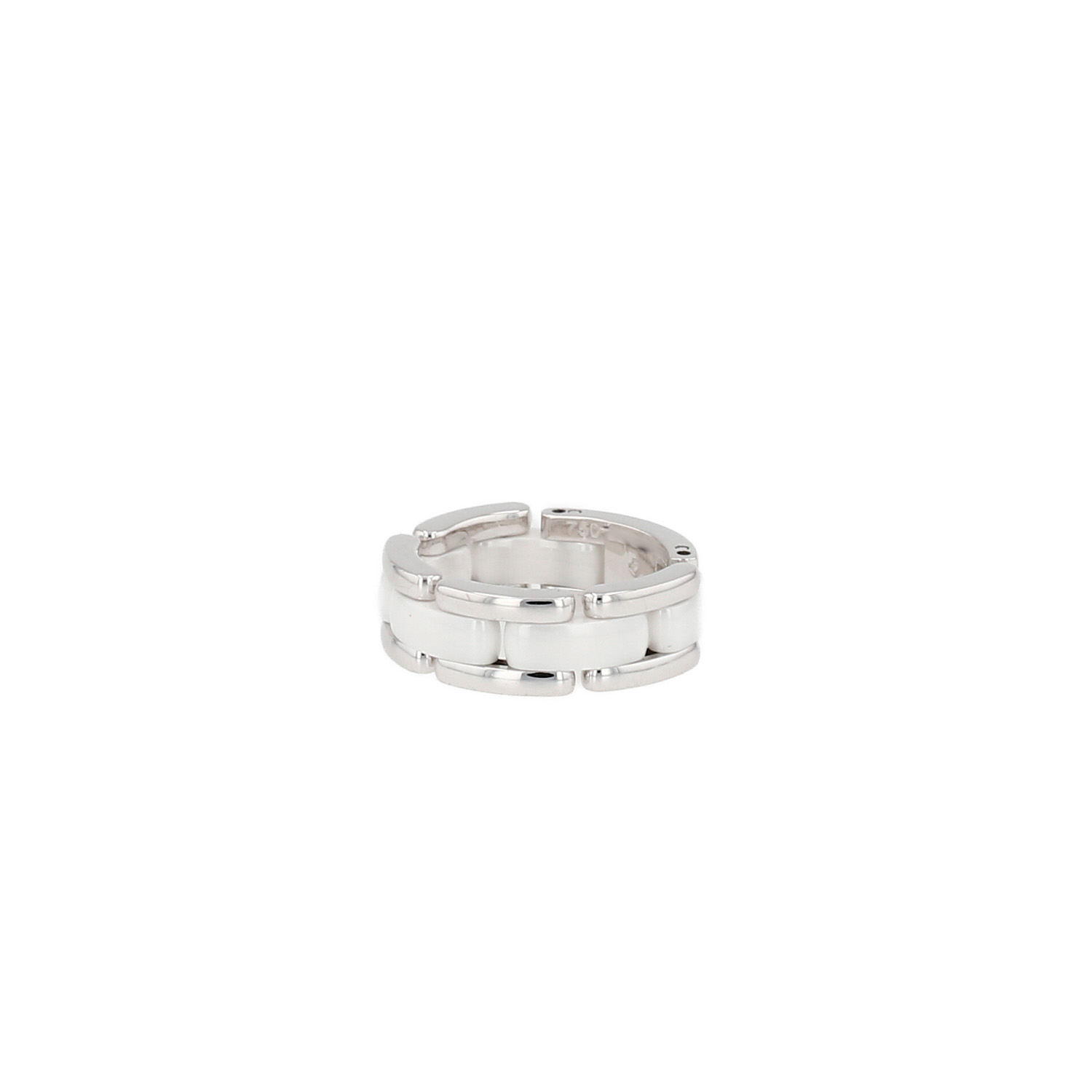Chanel Ultra flexible ring, medium size, in white gold and ceramic - Detail D1