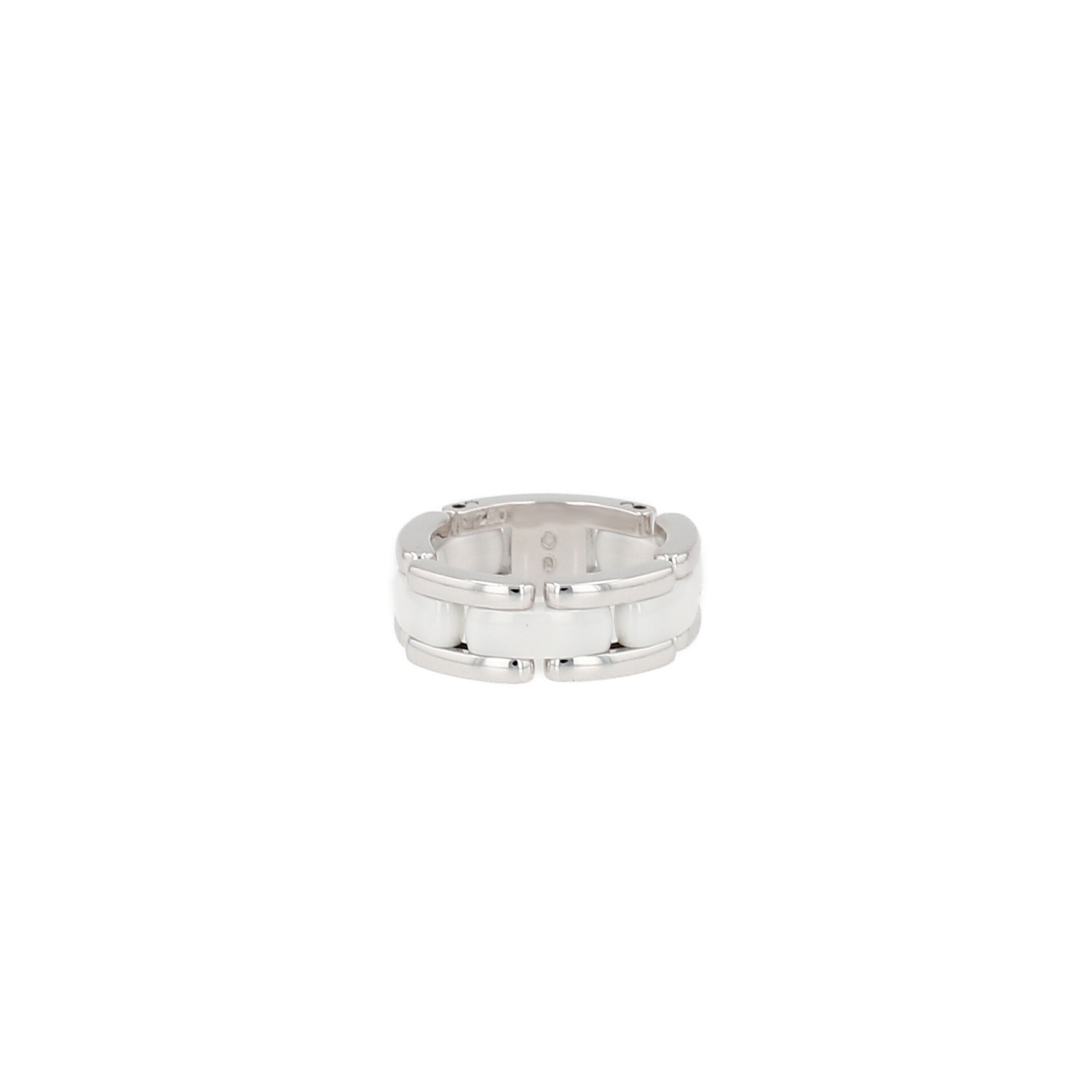 Chanel Ultra flexible ring, medium size, in white gold and ceramic - Detail D2