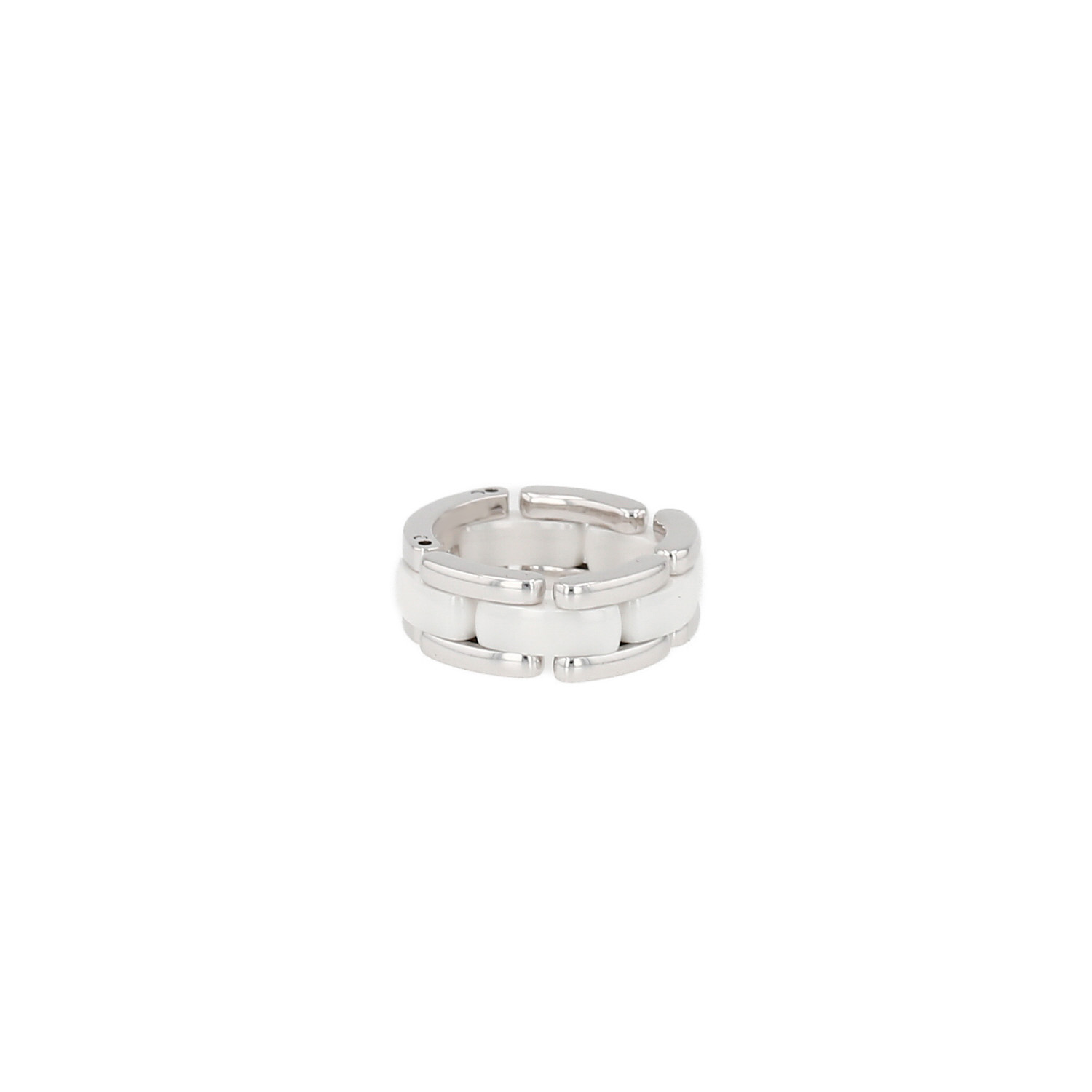 Anello flessibile Chanel Ultra, modello medio, in oro bianco e ceramica - Detail D3