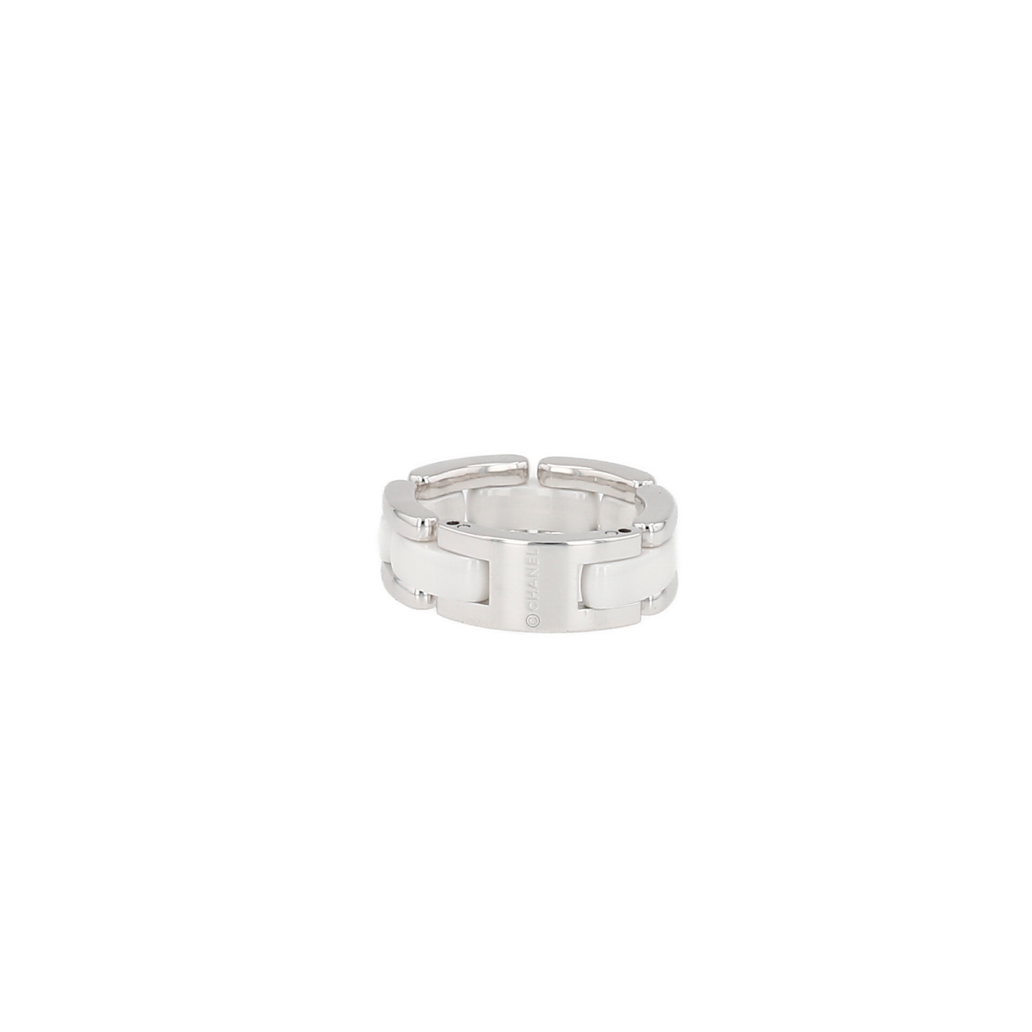 Chanel Ultra flexible ring, medium size, in white gold and ceramic - Detail D4