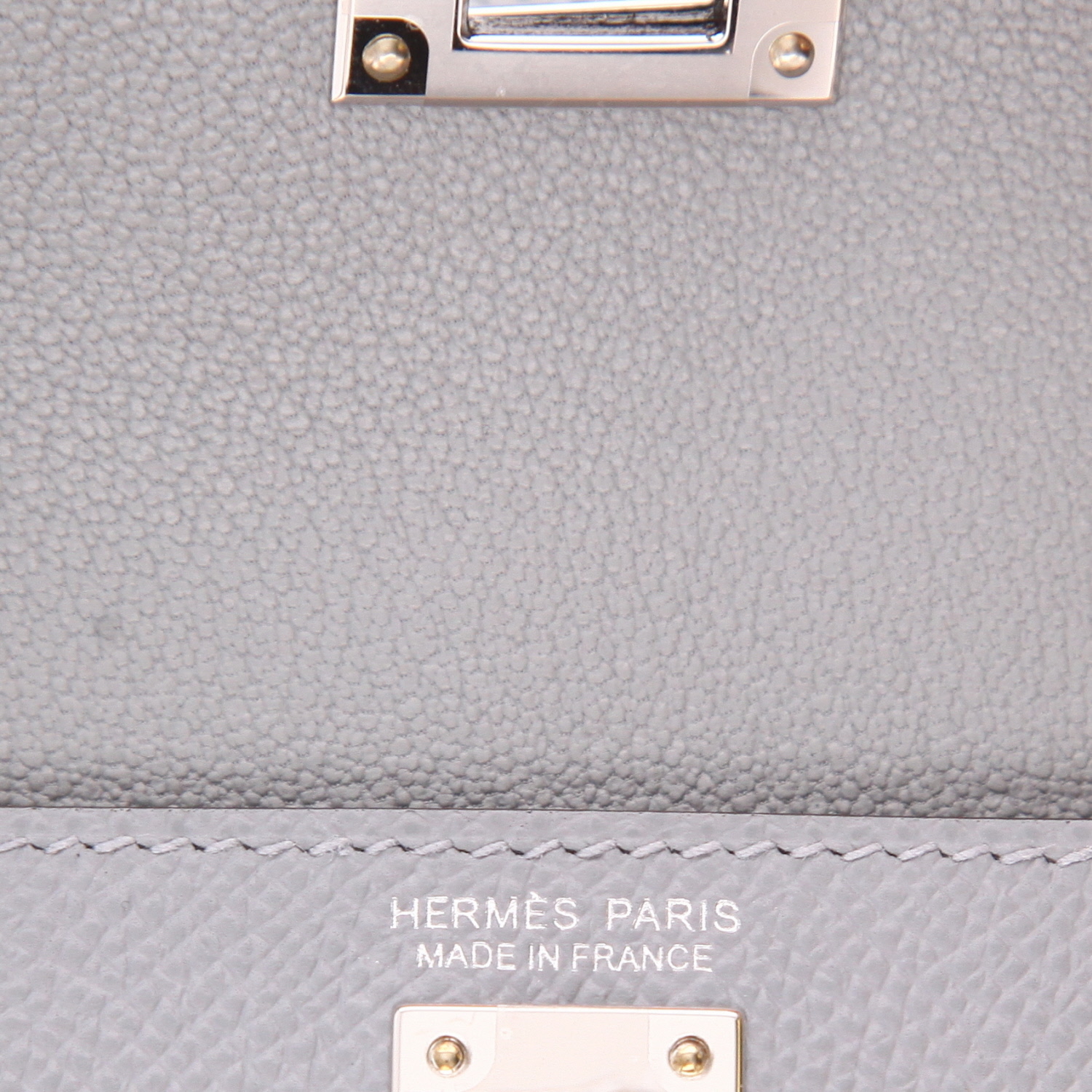 Hermès Kelly Désordre handbag in Epsom leather, Pantin Grey - Detail D2