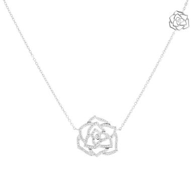 Piaget Rose necklace in white gold and diamonds