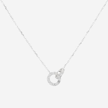 Collier Cartier Love pavé en or blanc et diamants