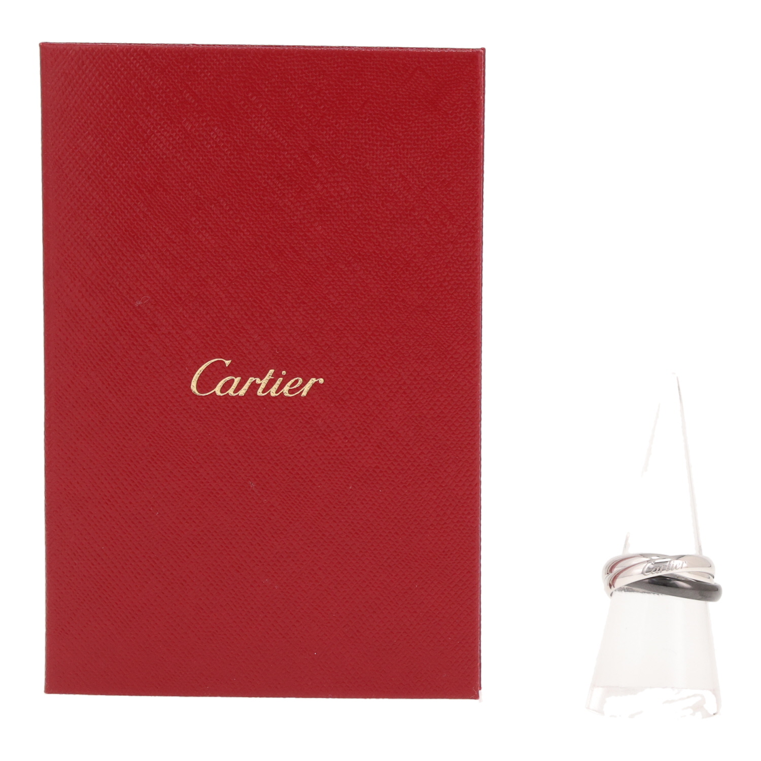 Cartier Trinity ring, medium size, in white gold and black ceramic - Detail D2