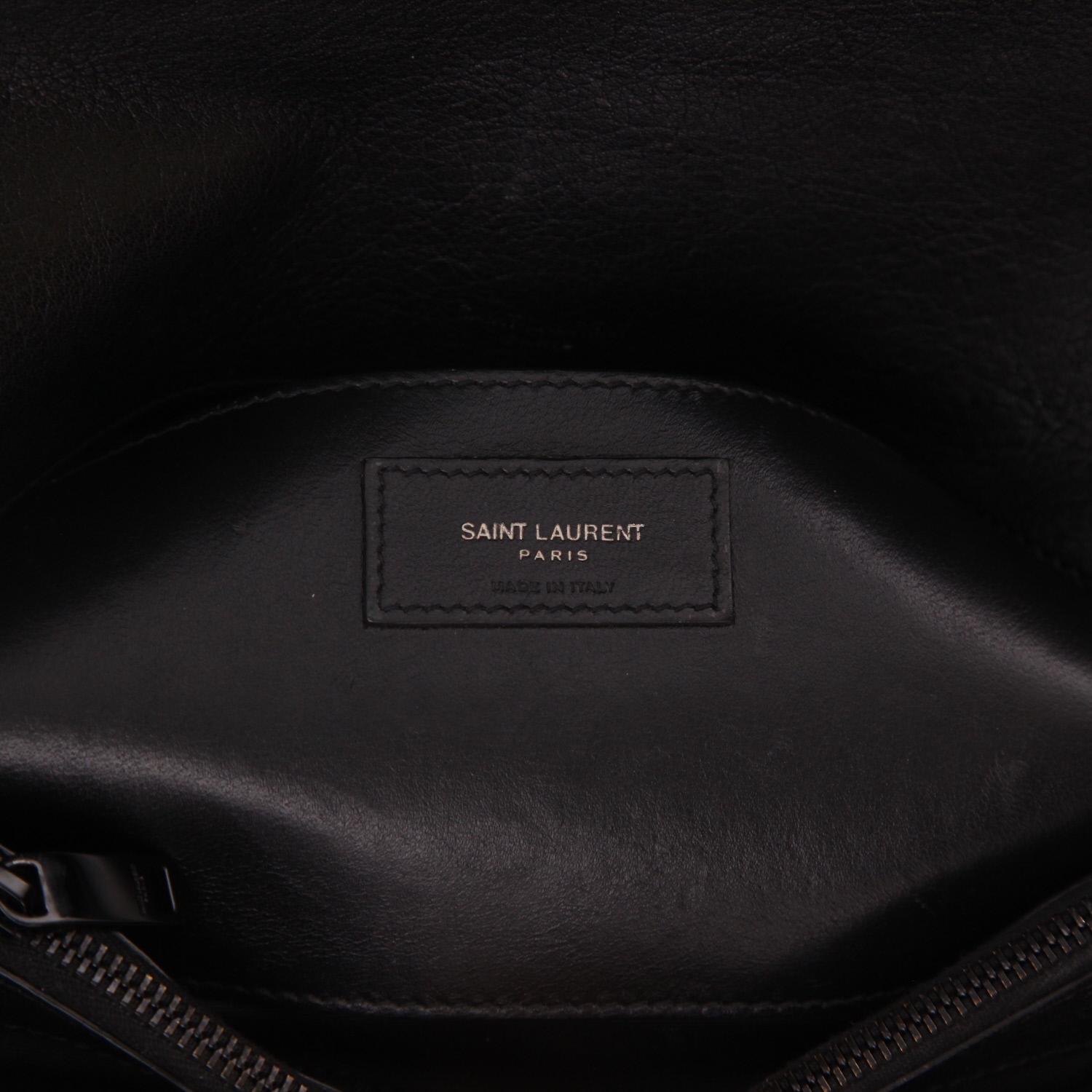 Borsa Saint Laurent College in pelle trapuntata a spina di pesce Noir - Detail D2