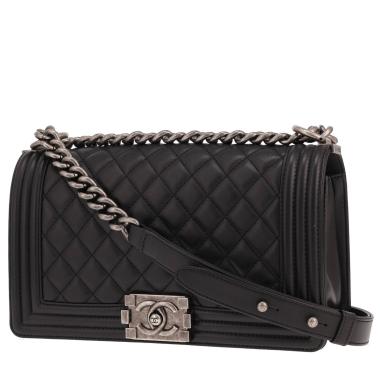 Sac bandoulière Chanel  Boy en cuir matelassé noir