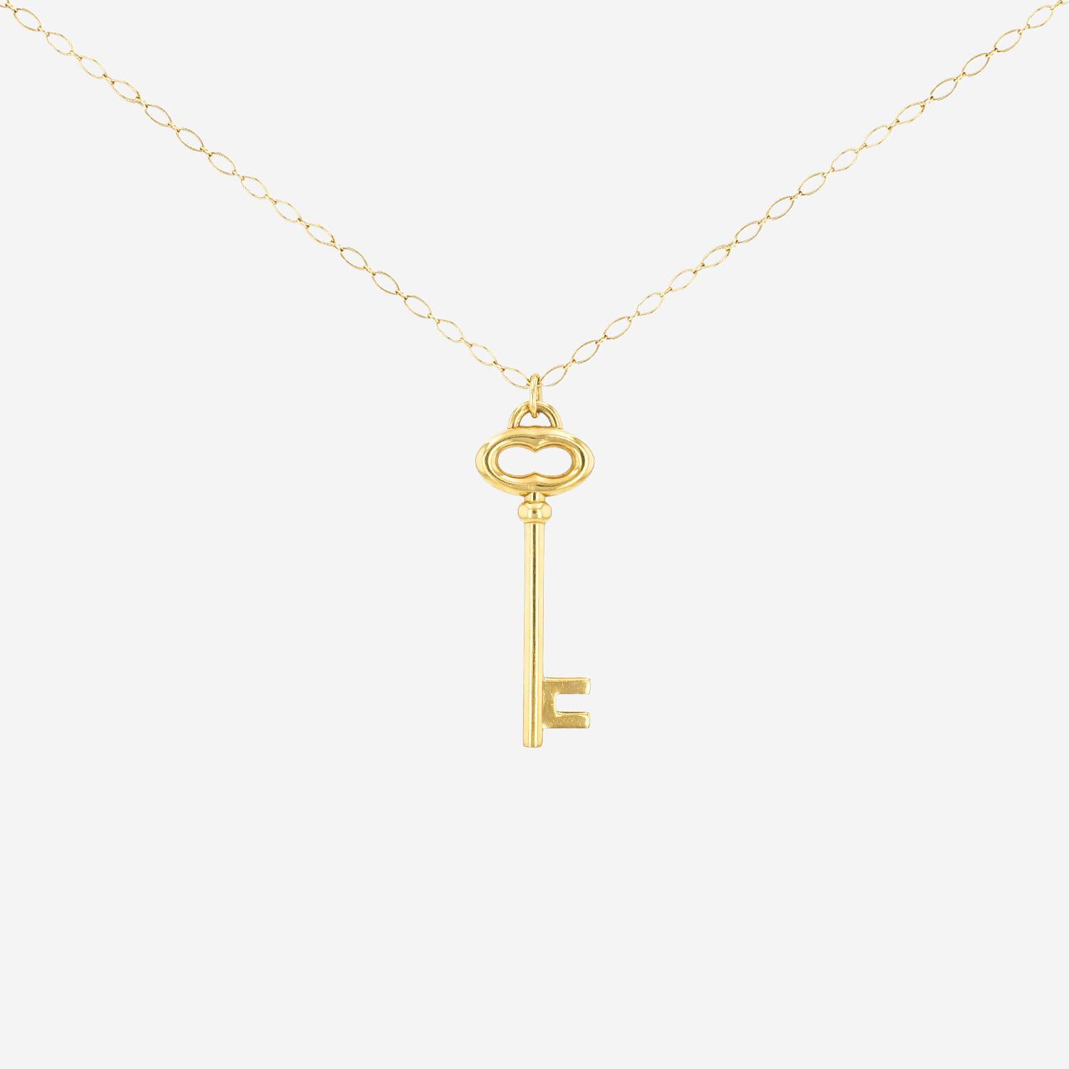 Tiffany & Co Yellow Gold Key Necklace