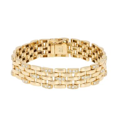 Cartier Maillon Panthère 5 rows bracelet in yellow gold and diamonds