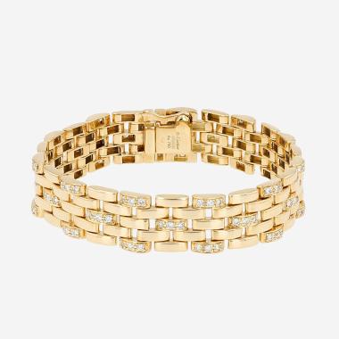Bracelet Cartier Maillon Panthère 5 rangs en or jaune et diamants