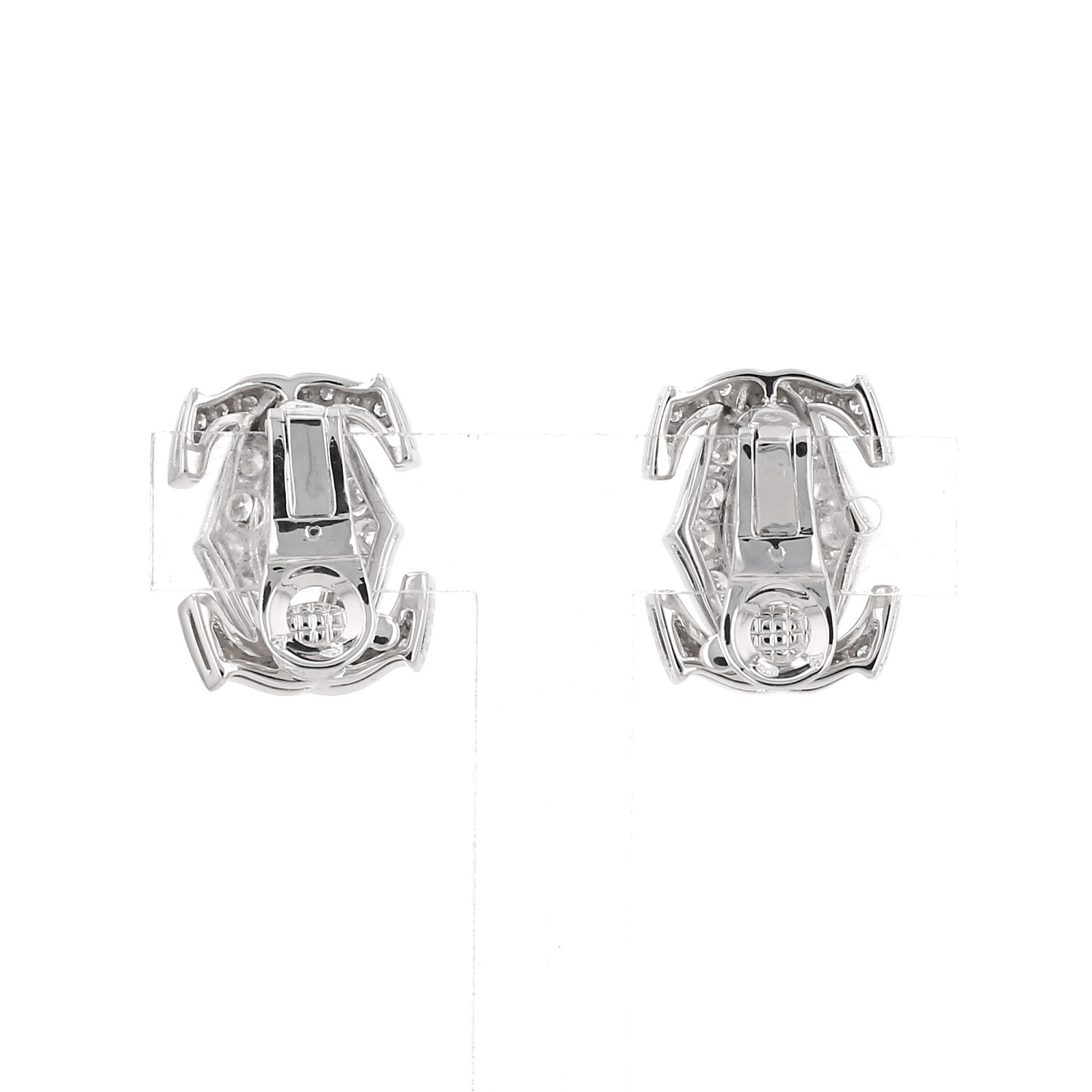 Par de pendientes de clip Cartier Pénélope en oro blanco y diamantes - Detail D4
