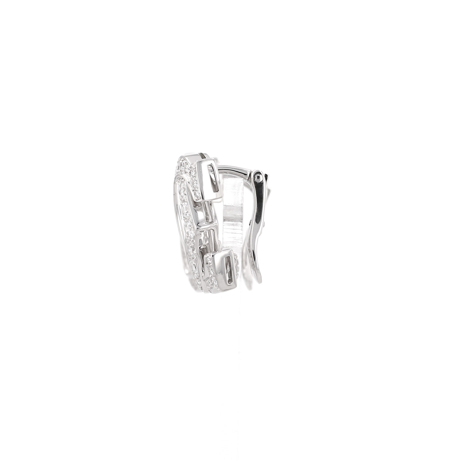 Paire de clips d'oreilles Cartier Pénélope en or blanc et diamants - Detail D5
