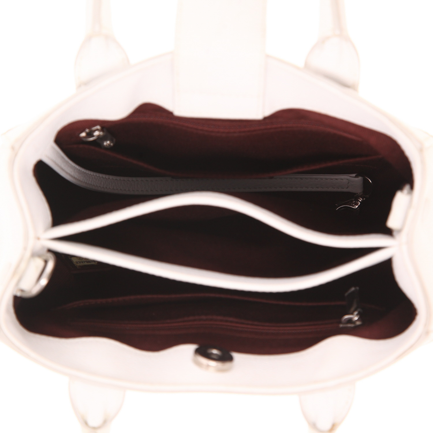 Borsa a tracolla Chanel Neo Executive, modello piccolo, in pelle martellata bianca - Detail D3