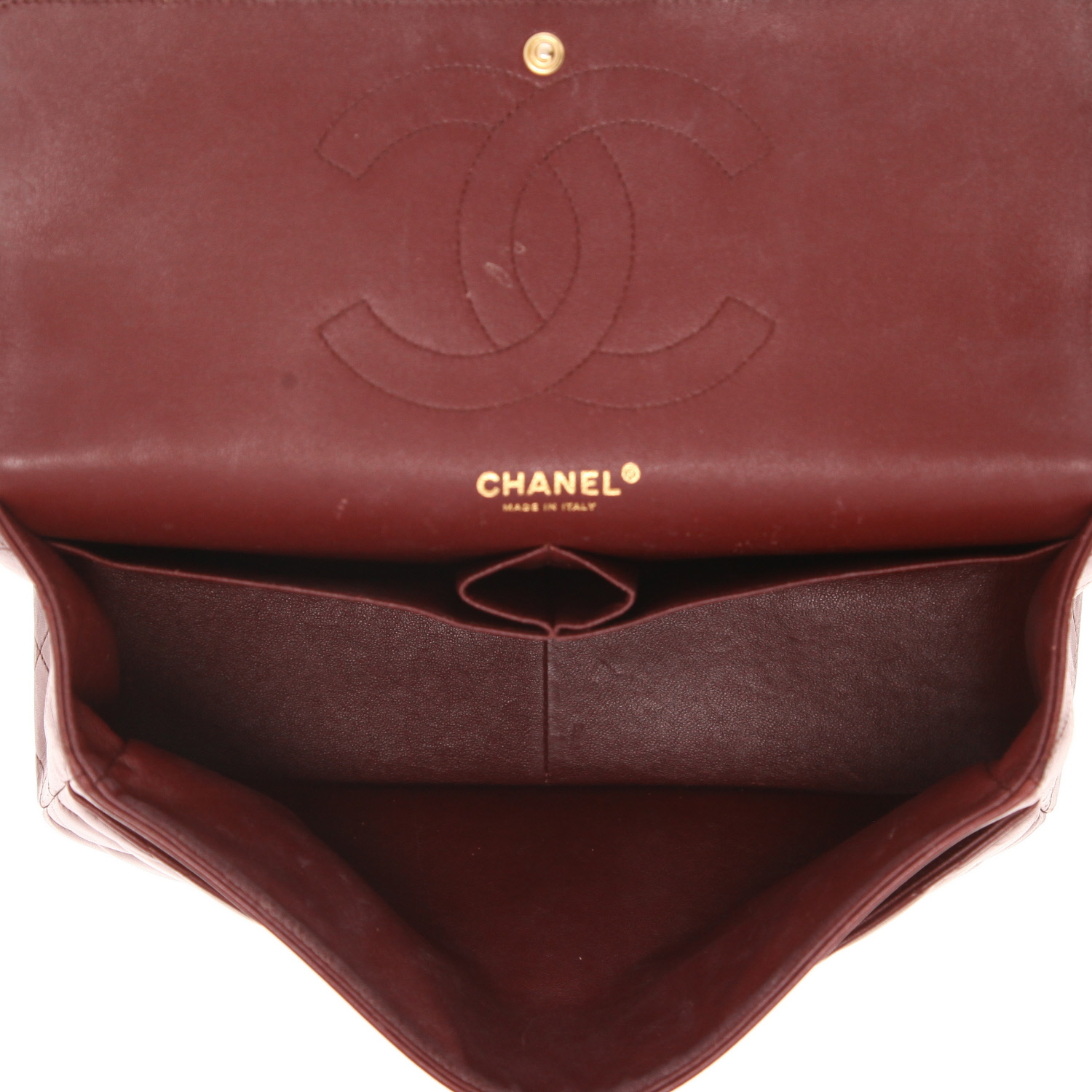 Sac bandoulière Chanel  Timeless Jumbo en cuir matelassé bordeaux - Detail D3