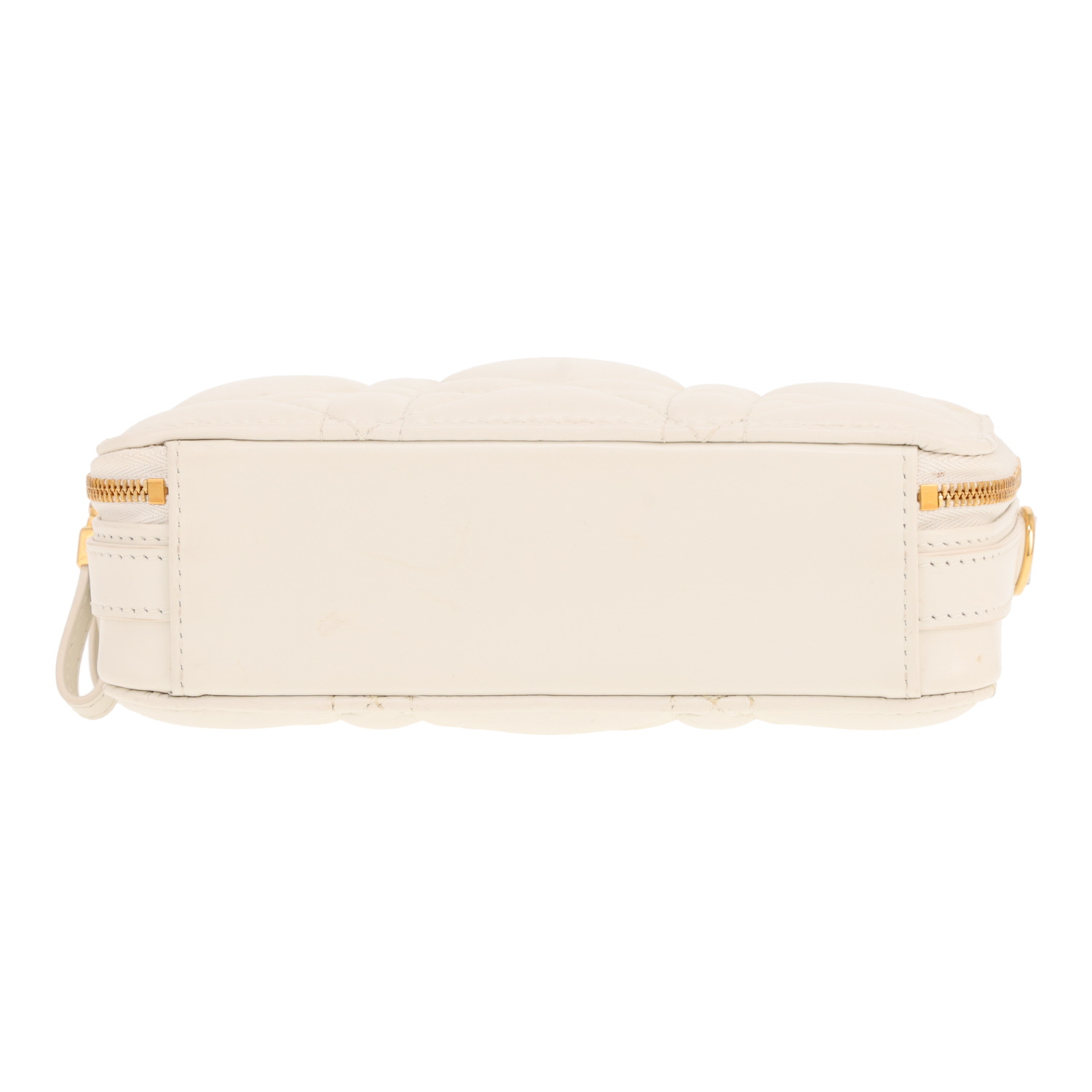 Sac bandoulière Dior  Caro en cuir cannage blanc - Detail D1