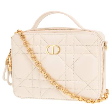 Dior Caro shoulder bag in white cannage leather