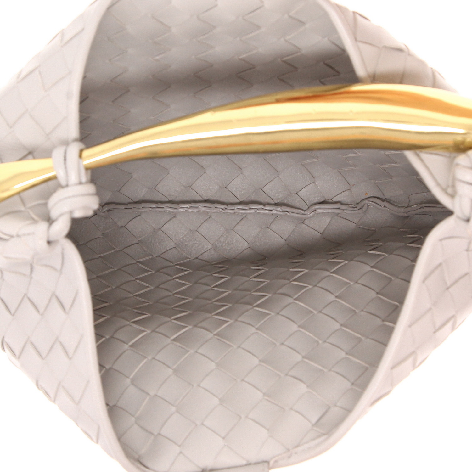 Bottega Veneta Sardine handbag, medium size, in grey intrecciato leather - Detail D3