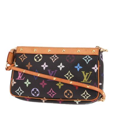 Sac à main Louis Vuitton x Murakami Pochette accessoires en toile monogram multicolore et cuir naturel