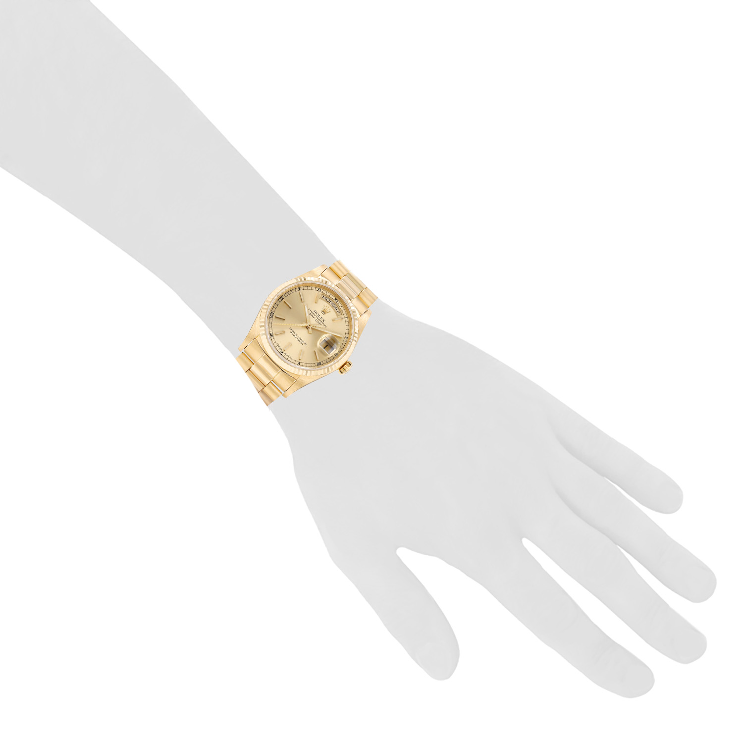Orologio Rolex Day-Date in oro giallo, rif.: Rolex - 18038, intorno al 1986 - Detail D1