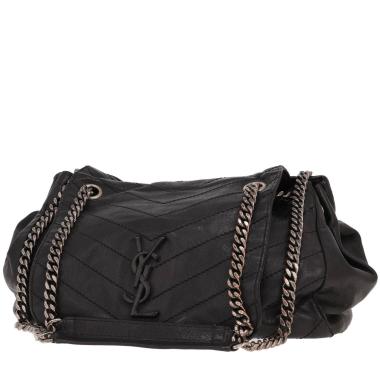 Bolso Saint Laurent «Nolita» de piel acolchada con diseño en espiga Noir