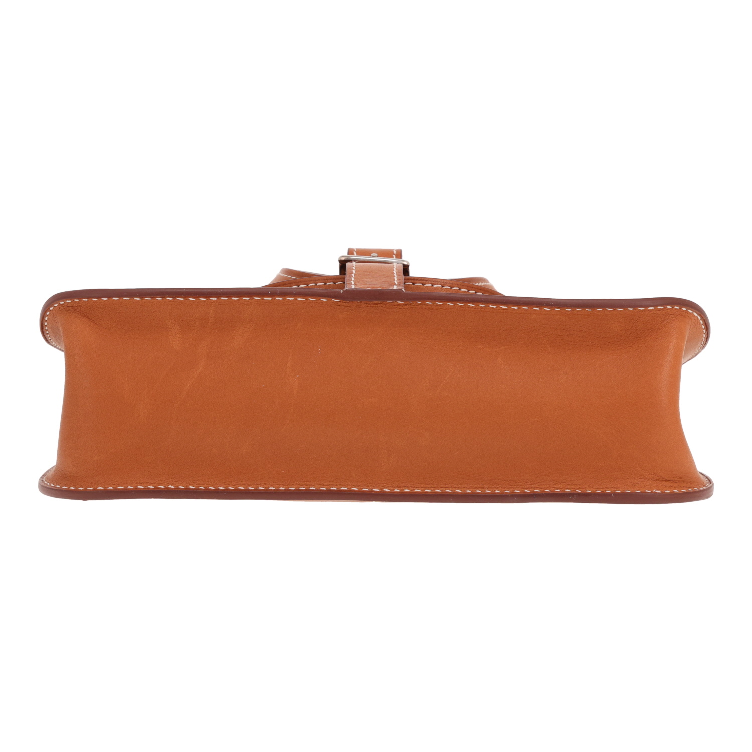 Bolso bandolera Hermès «Halzan mini» de piel Barénia color Fauve - Detail D1