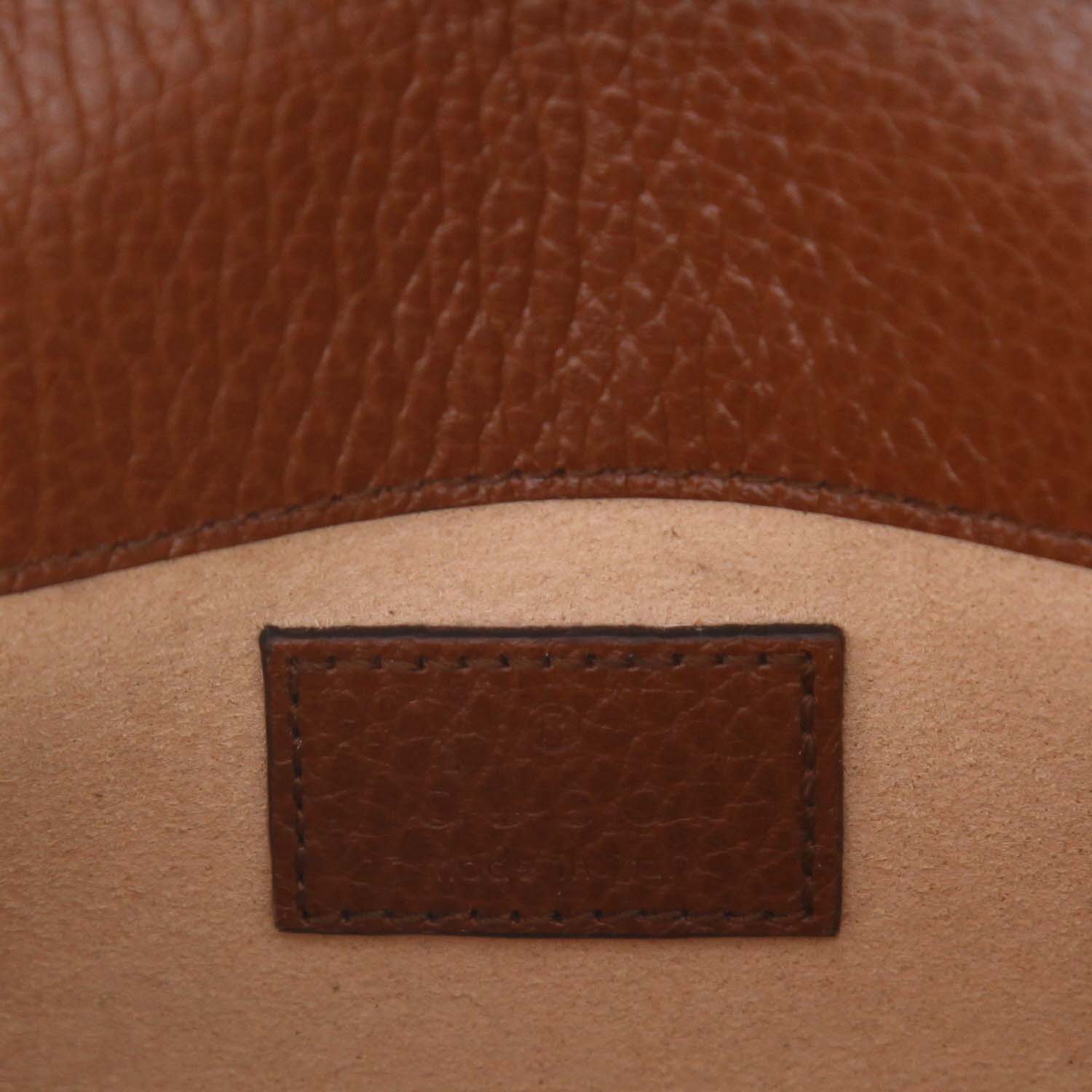 Gucci Dionysus mini shoulder bag in blue monogrammed denim and brown leather - Detail D2